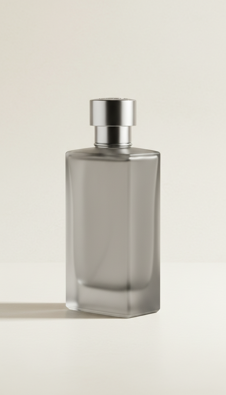 Extrait de parfum with misted silver finish