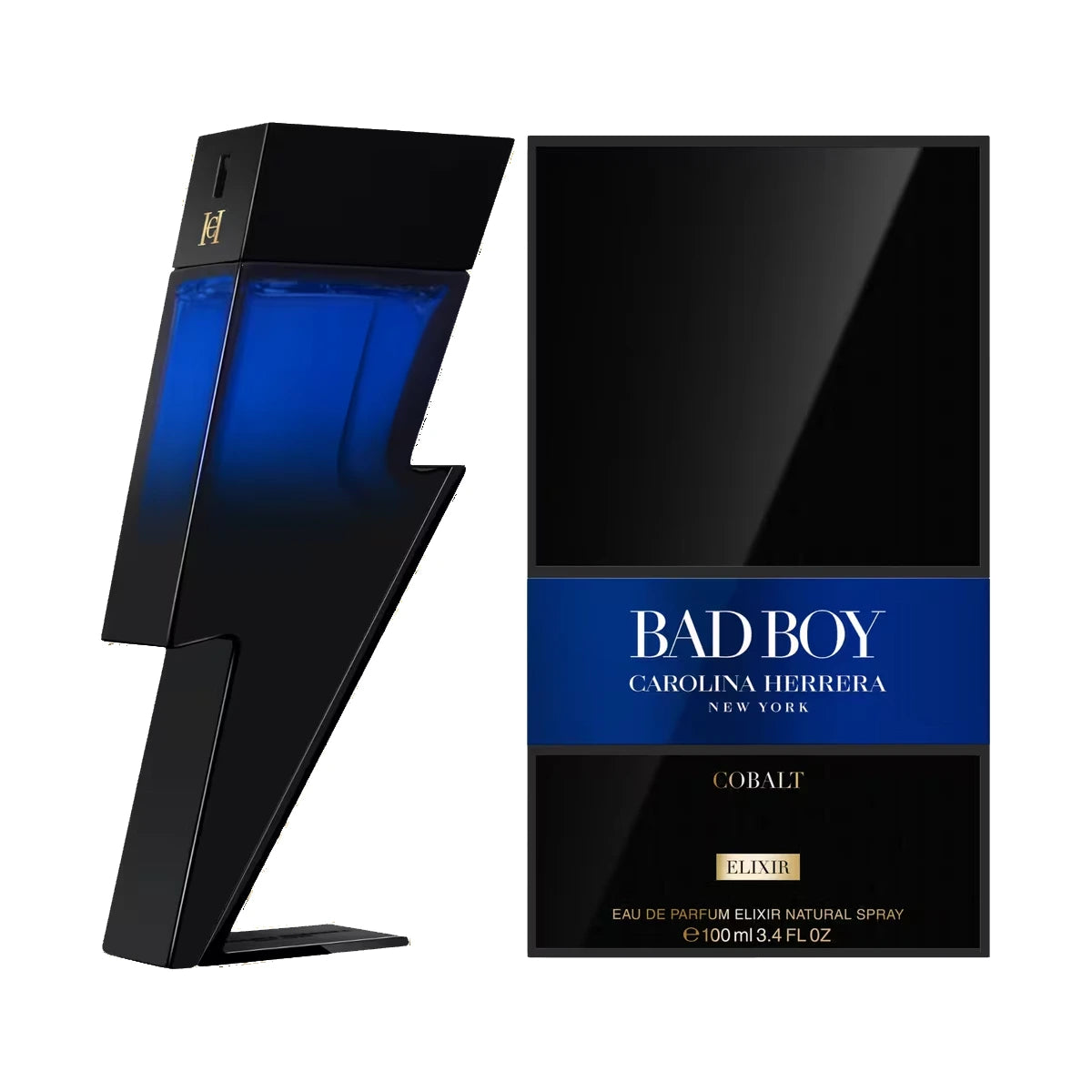 Carolina Herrera Bad Boy Cobalt Elixir Eau de Parfum 3.4 oz fragrance bottle