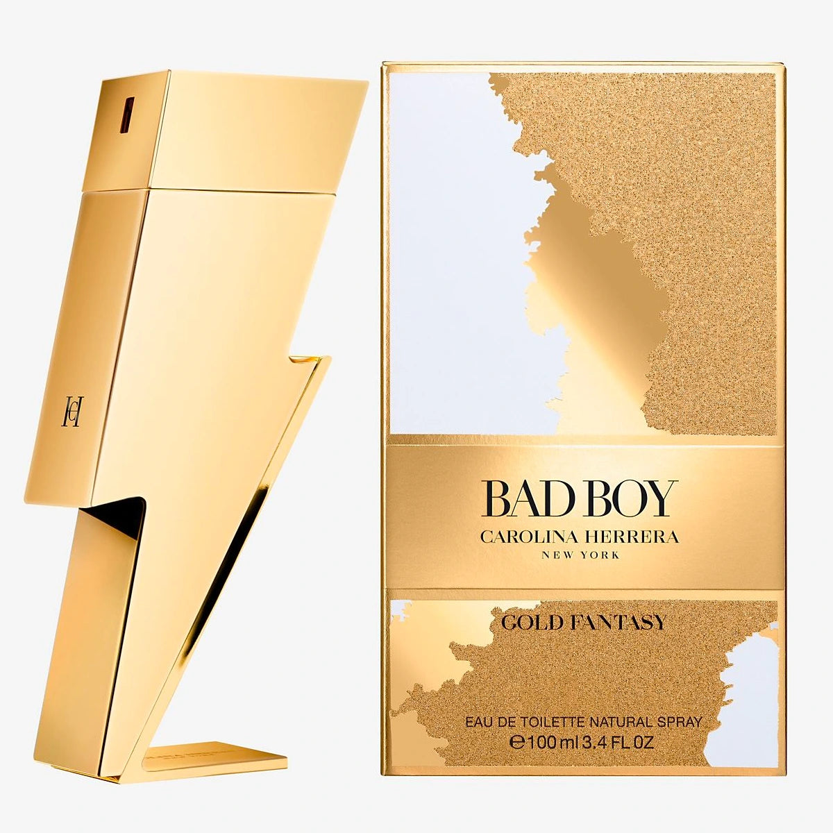Carolina Herrera Bad Boy Gold Fantasy Eau de Toilette 3.4 oz fragrance bottle