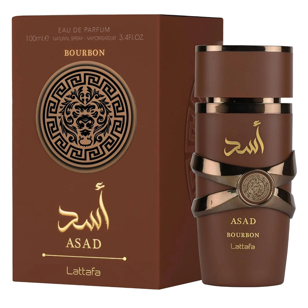 Lattafa Asad Bourbon Eau de Parfum 3.4 oz fragrance bottle