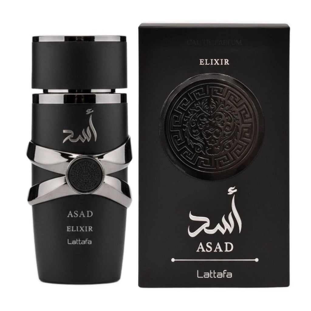 Lattafa Asad Elixir Eau de Parfum 3.4 oz fragrance bottle