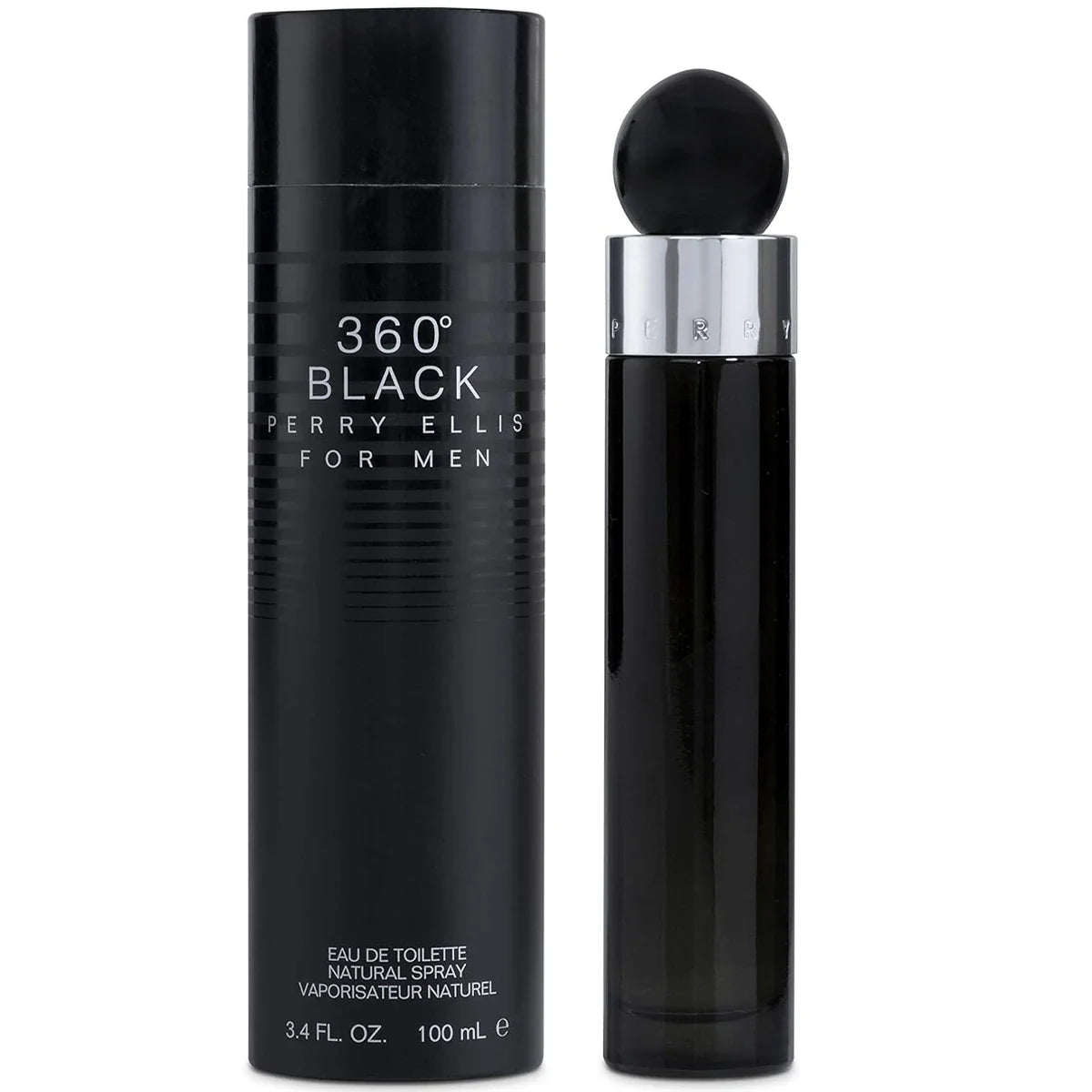 Perry Ellis 360 Black for Men Eau de Toilette 3.4 oz fragrance bottle