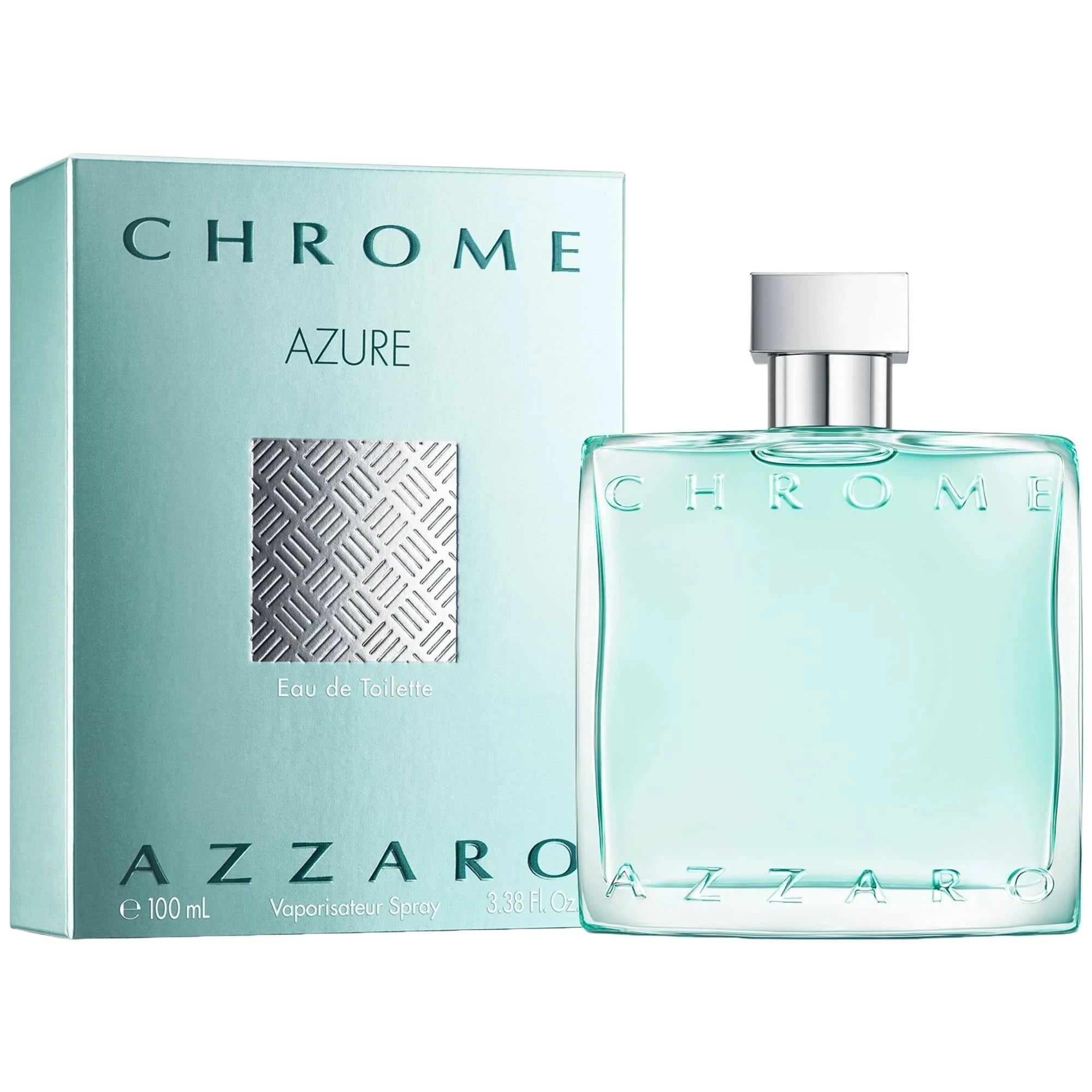 Azzaro Chrome Azure Eau de Toilette 3.4 oz fragrance bottle