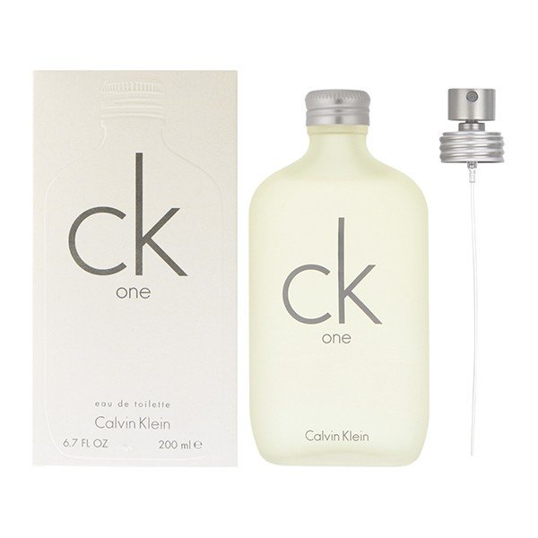 Calvin Klein CK One Eau de Toilette frosted 6.7 oz bottle with white presentation box