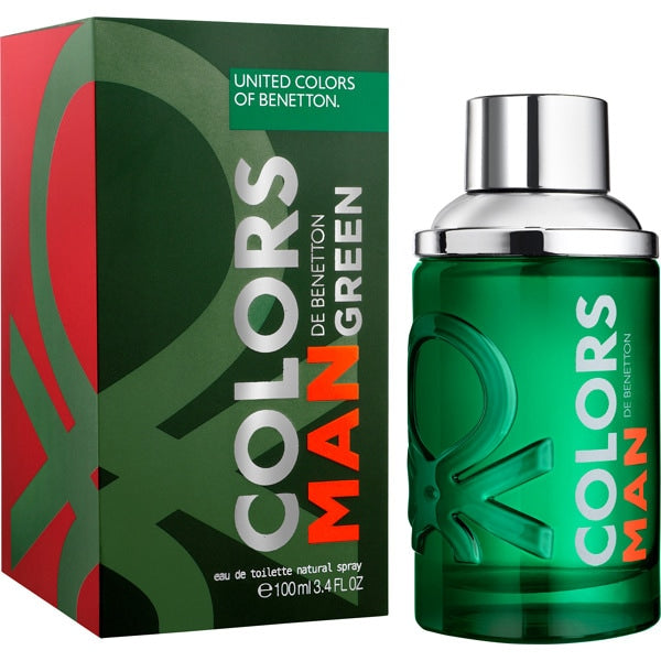 Benetton Colors Man Green Eau de Toilette 3.4 oz fragrance bottle