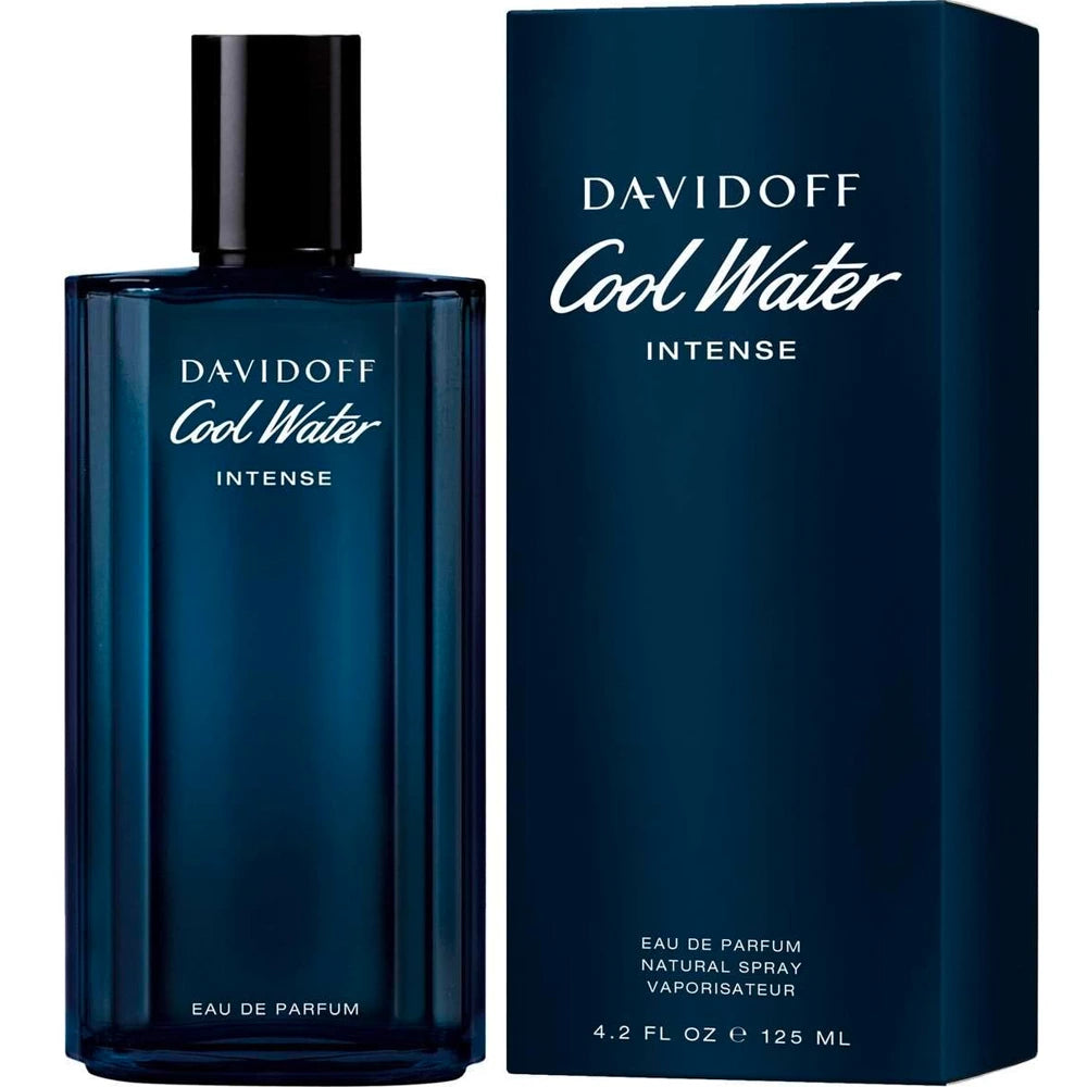 Davidoff Cool Water Intense Eau de Parfum amber 4.2 oz bottle with dark presentation box