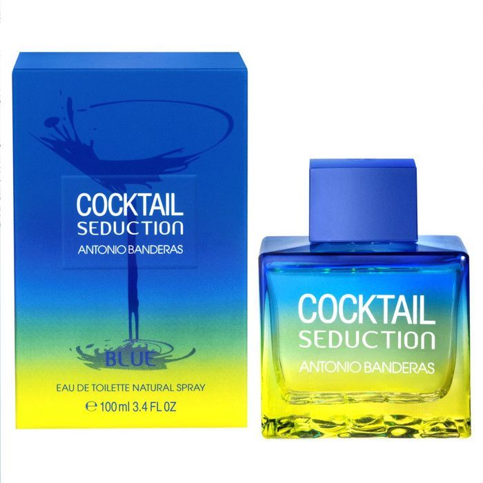 Antonio Banderas Cocktail Seduction in Blue Eau de Toilette 3.4 oz fragrance bottle