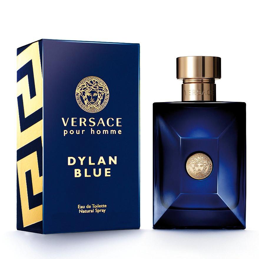 Versace Dylan Blue Eau de Toilette deep blue 6.7 oz bottle with black presentation box