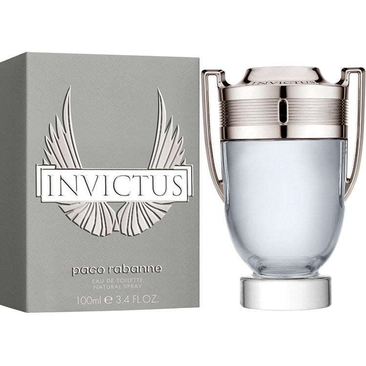 Rabanne Invictus Eau de Toilette trophy-shaped 5 oz bottle with presentation box