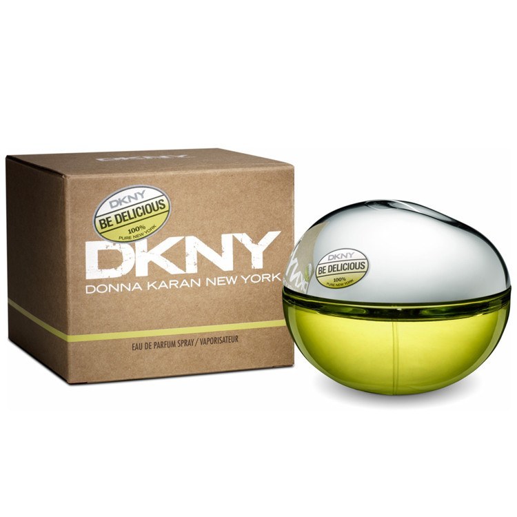DKNY Be Delicious Eau de Parfum green apple-shaped 1.7 oz bottle with presentation box